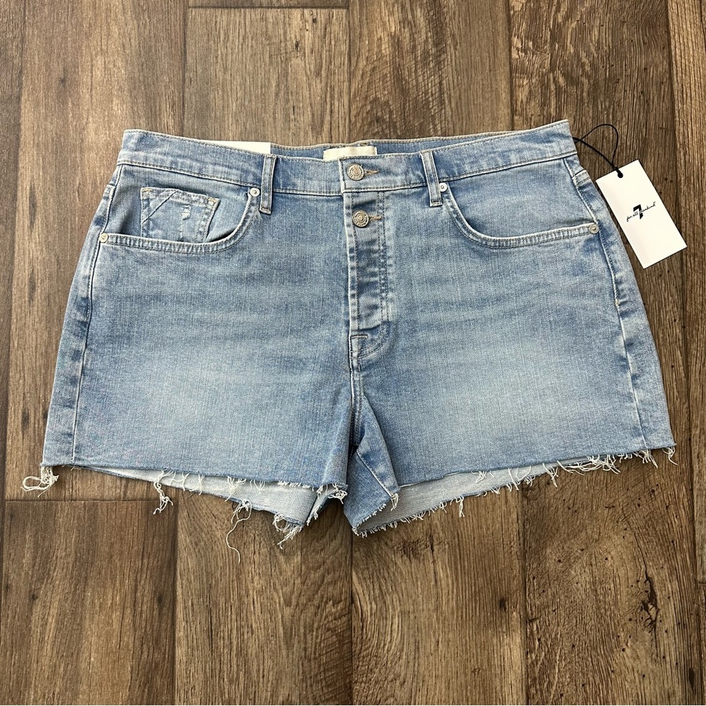 7 for all mankind Blue Cotton Denim Jean Shorts Women’s Size 31